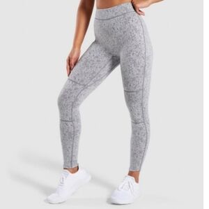 GymShark Fleur Textured Grey‎ Leggings Pants XS